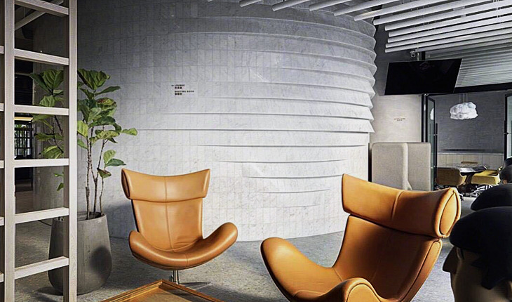 ''Love this wall! Decorated with Carrara marble tiles, which origined from Italy, elegent and simple!''